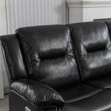 3 Seater Home Theater Recliner Manual Recliner Chair with a LED Light Strip Two Built-in Cup Holders WF323623AAB