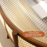 Modern Farmhouse Living Room Coffee Table Set, Stylish and Elegant Nesting Round Wooden Table,Side W2105P210267