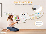 11-in-1 Montessori Owl Activity Wall - STEM Sensory Busy Board with Magnetic Whiteboard, 3 Years 70935109