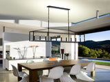10 Lights Farmhouse Black Chandelier Rectangular Linear Pendant Lighting for Dining Room Kitchen 30643569