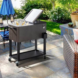80-Quart Outdoor Beverage Rolling Cooler for Backyard Deck Patio with Wheels, 41007677