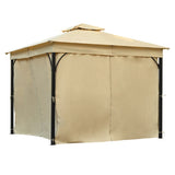 TREXM 10x10 Outdoor Gazebo Tent with Double Roofs, Patio Gazebo with Mosquito Netting and Privacy N715P261160A