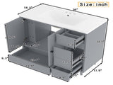 36" Bathroom Vanity with Sink, Free Standing Single Vanity Set with 4 Drawers and Side Storage Rack, W1580P382509