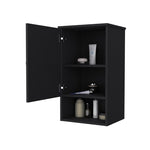 ZUN Carrizo Medicine Cabinet in Melamine With One Door, Black B128P237146