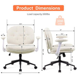 Cross Legged Chair with Flip-up Armrests, Cross Legged Office with Wheels, Comfy Swivel 86214703