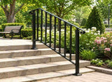 Matte black 4-step ABS plastic handrail for courtyard stairs 16762495