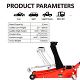 ZUN 2.5 Ton Low Profile Floor Jack,Steel Racing Floor Jack with Dual PistonsQuick Lift Pump,Hydraulic 14598116