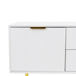 ZUN Modern warm white TV cabinet , for Living Room Bedroom W331P240826