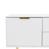 ZUN Modern warm white TV cabinet , for Living Room Bedroom W331P240826