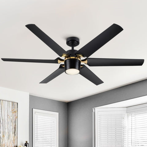 ZUN Modern 60" Integrated LED Light Ceiling Fan with Remote Control W136760767