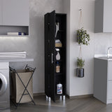 Laska 70" Tall Storage Cabinet Broom Closet with Broom Hangers,and Four Shelves B070P210745