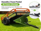 1500LBS Capacity 15 Cubic Feet Dump Cart Trailer, Heavy Duty Tow Behind Hauling & Dumping Wagon for W1422P412933