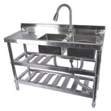 47.2 Inch Commercial Kitchen Prep & Utility Sink for Restaurant Kitchen Dual Bowl Style 99815903
