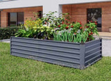 6x3x2ft 2pcs Large Raised Garden Bed Kit, Grey Rectangular Galvanized Metal Outdoor Garden Bed, W3213P464150