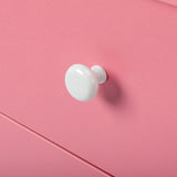 Nail Desk Folding Table, Pink MDF Manicure Station w/ 2 Drawers & 1 Door Cabinet for Nail Art Salon 58463404