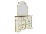 Noble Traditional Style Mirror Made with Wood in Antique Beige B009P168859