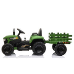 ZUN 12V Kids Ride On Tractor with Trailer, Battery Powered Electric Car w/ Music, USB, Music, LED W2181137374