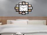 Decor Picture Frame Collage Clock 12 Photo Display Slots Wall Mounted Chic Farmhouse Wall Decor 09697869