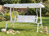 2-Seater Kids Patio Swing with Adjustable Canopy & Safety Belts Outdoor Toddler Swing Bench - White 86871810