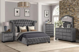 Modern Style Crystal Tufted Upholstery 7-Drawer Dresser finished with Velvet Fabric made with Wood 733569301591