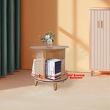 1-Layer Rotating Bookcase 360 Rotating Display Rack Pine Wood Rotating Bookshelf 94148618