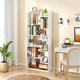 White 6-Tier Bookshelf Wooden Bookcase 82281468