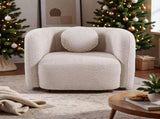 C3-2507, Accent Square Sofa Chair, Boucle Fabric Upholstered Single Cloud Couch Chair, Japandi Style W2664P381651
