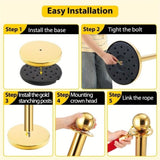 8 PCS gold stanchions and red velvet ropes,6 Red Velvet Ropes and Posts, Crowd Control Barriers 63360794