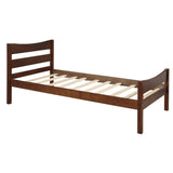 Twin Size Wood Platform Bed with Headboard and Wooden Slat Support WF191768AAD