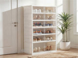 6-Tier Foldable Shoe Rack with Clear Doors, No-Tool Assembly Shoe Storage Organizer for Entryway 54367985