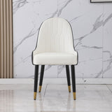 PU-Leather Chairs Metal Legs & Backrest, Modern Desk Chair for Living Room, Dining Room, Black W509P167722