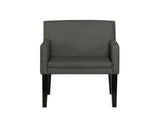Set of 2 Charcoal Grey Fabric Upholstered Dining Arm Chairs, Grey B016P227286