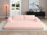 2-in-1 Folding Convertible Sofa Bed, Modern Corduroy Sleeper Couch with 2*pillows, Futon Modular W1117P417305