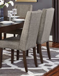 ZUN Contemporary Design Dark Brown Finish Dining Chairs Set of 2pc Fabric Upholstered Dining Room B01170955