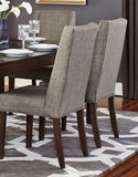 Contemporary Design Dark Brown Finish Dining Chairs Set of 2pc Fabric Upholstered Dining Room B01170955