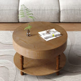 Coffee Table with Dual Storage for Living Room, 31.5" Modern Round Coffee Table with Storage and W1445P341373