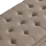 ZUN Upholstered tufted button storage bench ,Linen fabric entry bench with spindle wooden legs, Bed W2186P151306