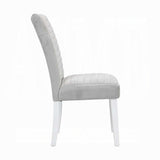 Grey and White Tufted Back Side Chairs B062P182767