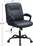 ZUN Relax Cushioned Office Chair 1pc Black Upholstered Seat back Adjustable Chair Comfort HS00F1680-ID-AHD