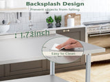 Profeeshaw Stainless Steel Prep & Work Table, 30x48 Inches, with Backsplash and Adjustable W1422P252477
