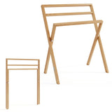Teak Wood Towel Rack Foldable 93584914