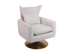 Classic Mid-Century 360-degree Swivel Accent Chair, Beige Linen W1361104580