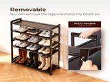 6-layer flat bamboo shoe rack, 68*25*89cm, coffee color 30964611