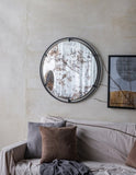 D31.5x0.5" Theodor Mirror with industrial design Round Mirror with Metal Frame for Wall Decor & W2078124323