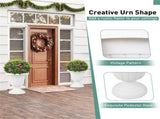 Set of 2 Vintage Urn Planters, Weather-Proof PP Flower Pots with Optional Drainage Holes for Indoor 94831209
