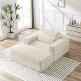 75-Inch Corduroy Sponge Sofa Lounge Chair with Removable footrest,No Assembly Required,Fluffy Modern W834P206099