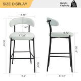26'' Counter height bar stools Teddy fabric cover kitchen island counter bar stool with black powder W2215P196282