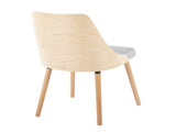 Mid-Century Modern Chair in Natural Wood and Grey Fabric B202P223417