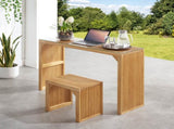 Natural Pine Dining Bench and Table Set Versatile Indoor Wood Furniture for Entryway, Living Room, W1758P292188