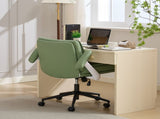 Cross Legged with Flip-Up Armrests Leather, Cross Legged Office on Wheels, Comfy Swivel 93199190